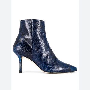 New! L'AGENCE Aimee Il Bootie in Midnight Blue Snake Print Sz 8 $595